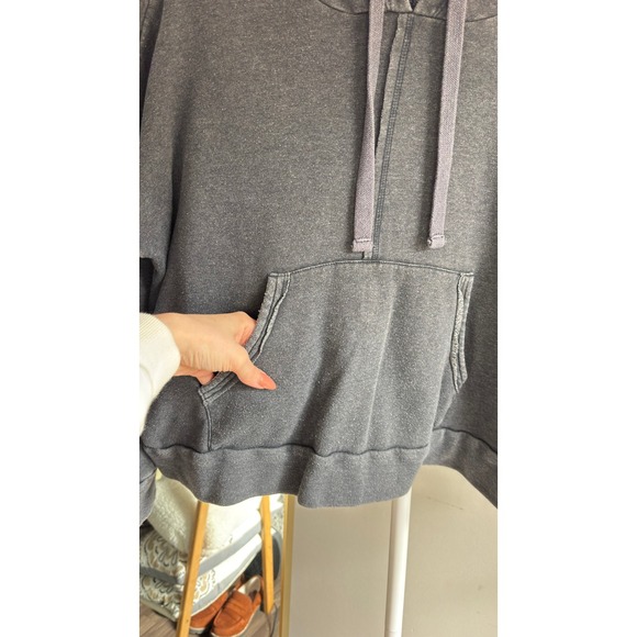 Free People Movement Work It Out Charcoal Cropped Hoodie Athletic Casual Women's - Picture 6 of 9